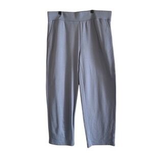 Stylus Womens 1X Gray Blue Wide Leg Sweatpants High Rise Ribbed Waistband Casual